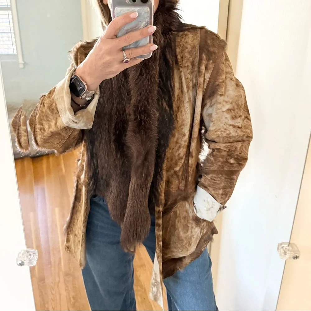 Ben Kahn Reversible Leather and Fur Jacket